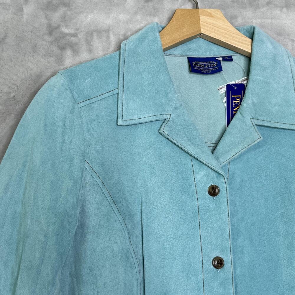 Pendleton Jacket Womens Medium Suede Leather Butt… - image 3